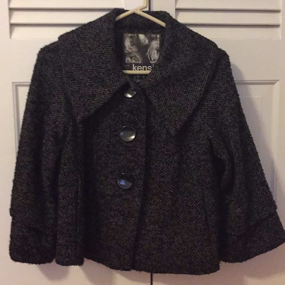 Kensie Cropped Wool-blend Pea Coat